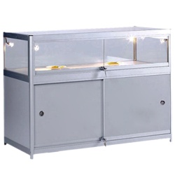 Aluminium & Glass Display Storage Counter (XX-Large)