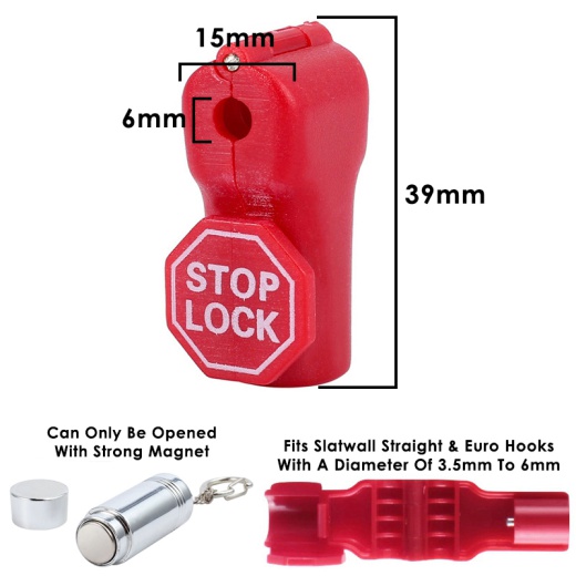 Picture of Slatwall Hook Security Stop Lock