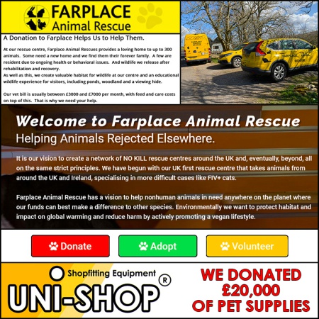 Uni-Shop Donates 20,000 To Farplace Animal Rescue!