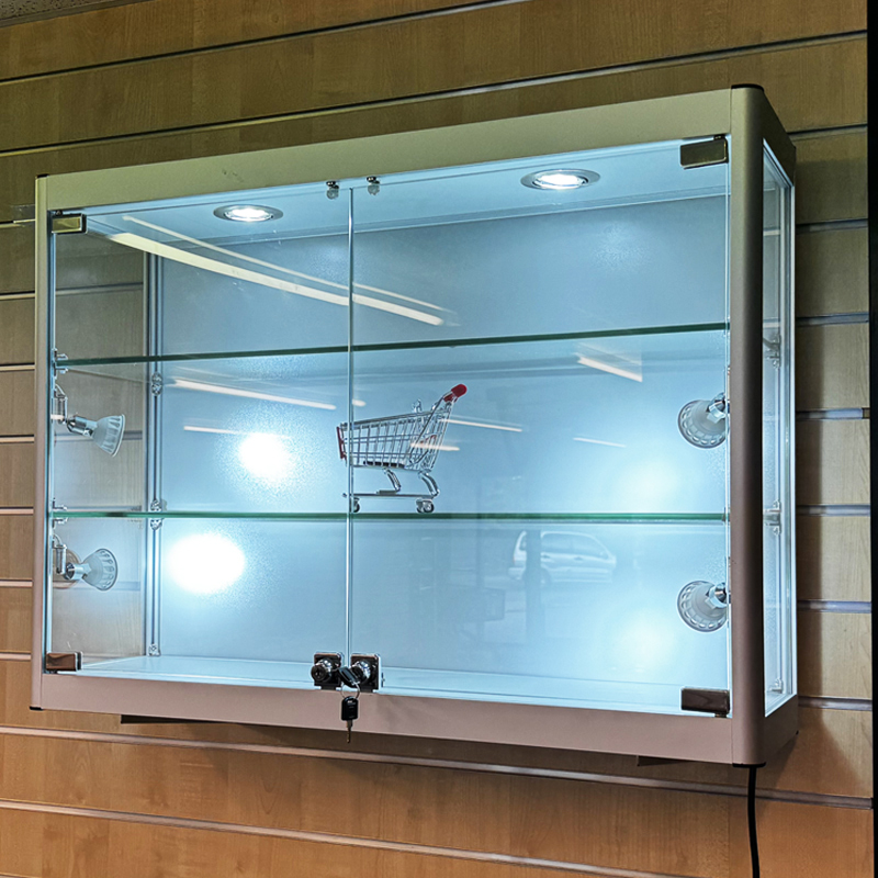 Wall Mounted Glass Display Cabinet Uni Shop Slatwall Shop