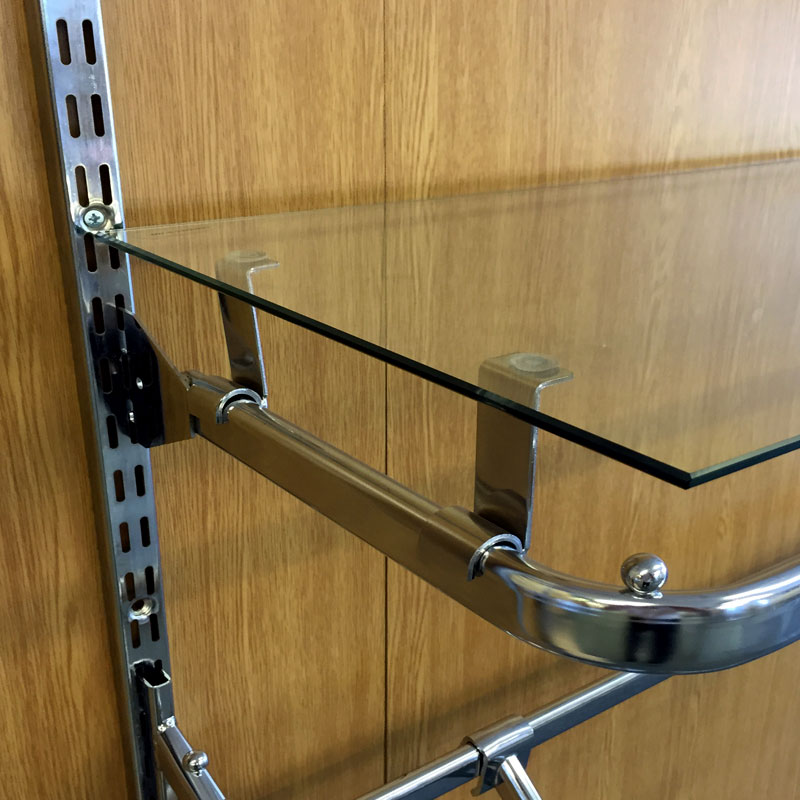 Twin Slot Shelving Glass Shelf Support, Shelving Rails And Brackets