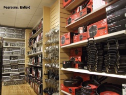 Slatwall and Slatwall fittings at Pearsons, Enfield