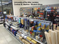 Gondola Peg Bays and Shop Shelving Peg Wall for in The Arts, London, Centreal St. Martins Student Shop