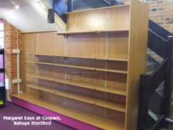 Slatwall and Shelving wall for Margaret Kays at Coopers, Bishops Stortford