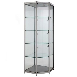 Aluminium & Glass Corner Shop Showcase Cabinet