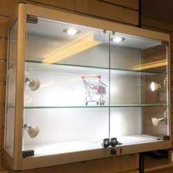 Aluminium & Glass Wall Mounted Shop Cabinet
