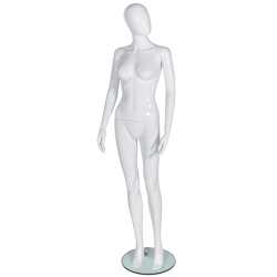 Female Egg Head Shop Mannequin Gloss White