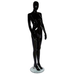 Female Egg Head Mannequin Gloss Black