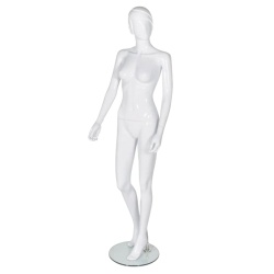 Lady Egg Head Mannequin Moulded Hair Gloss White