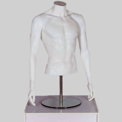 Male Torso Headless Mannequin Matt White