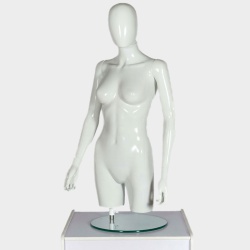 Female Torso Egg Head Mannequin Matt White