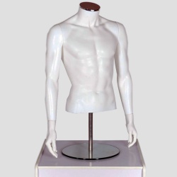 Male Torso Headless Mannequin Matt White