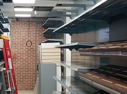 Plain Shop Shelving Wall and Bakery Shelving for Mendy's Kosher Superstore in Edgware