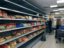 Shop Shelving Plain Wall Bay for Mendy's Kosher Superstore in Edgware