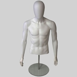 Male Torso Egg Head Mannequin Matt White