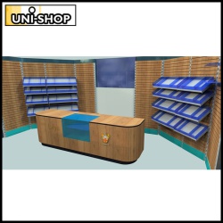 Shop Counter and Slatwall 3D CAD Rendering