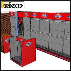 3D CAD for Shop shelving bays and Slatwall in Garment Graphixs