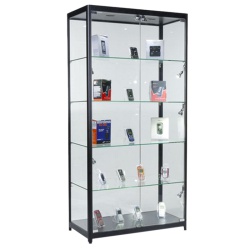 Black Aluminium & Glass Display Cabinet (Large)