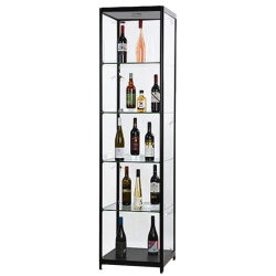 Black Aluminium & Glass Shop Display Cabinet