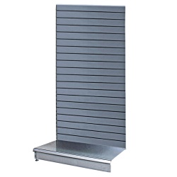 Silver Metal Slatwall Shelving Bay & 665mm x 370mm Base Shelf