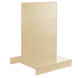 Cream Retail Gondola Shelving With 665mm x 370mm Base Shelves