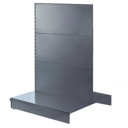 Silver Retail Gondola Shelving With 1000mm x 370mm Base Shelves