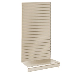 Cream Metal Slatwall Shelving Bay & 1000mm x 370mm Base Shelf