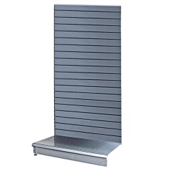 Silver Metal Slatwall Shelving Bay & 1000mm x 470mm Base Shelf
