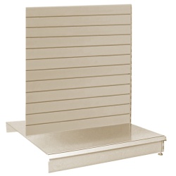 Cream Double Sided Metal Slatwall Gondola Bay & 665 x 370mm Base Shelves