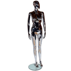 Female Chrome Egg Head Shop Mannequin