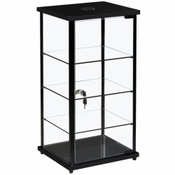 Black Aluminium Frame Glass Countertop Showcase