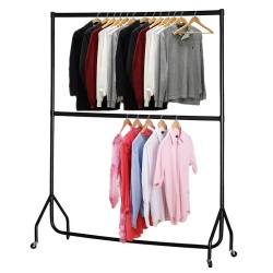 Black Centre Bar For Heavy-Duty Clothes Rail