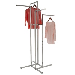 Adjustable 4 Arm Straight Clothes Stand