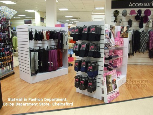 Slatwall Gondola in Fashion Department, Co-op Department Store, Chelmsford