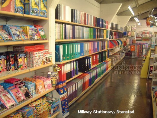 Plain Store Shelving Bays for Millway Stationery, Stansted