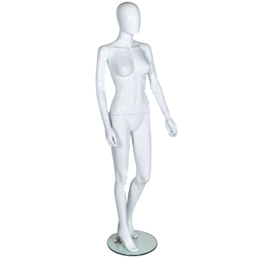 Female Egg Head Shop Mannequin Gloss White