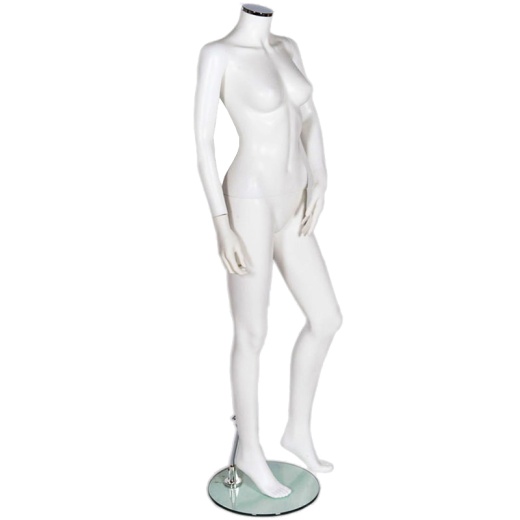 Headless Female Store Mannequin Matt White