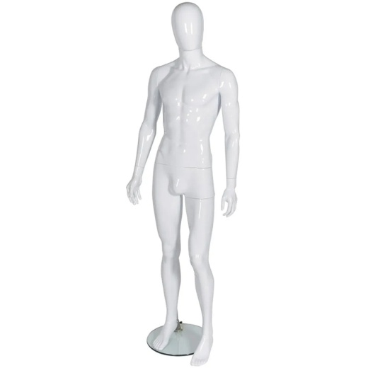 Male Egg Head Shop Mannequin Gloss White