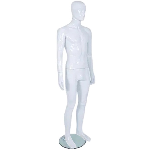 Male Abstract Mannequin Gloss White