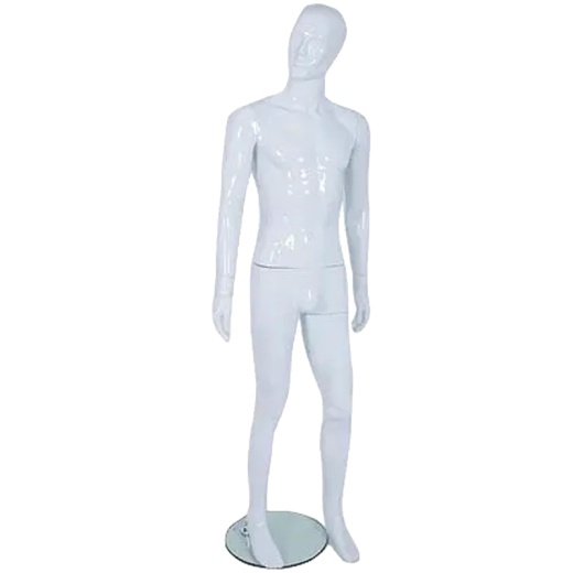 Male Abstract Mannequin Gloss White