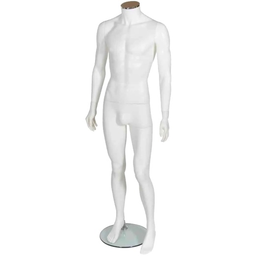 Headless Male Shop Mannequin Matt White 