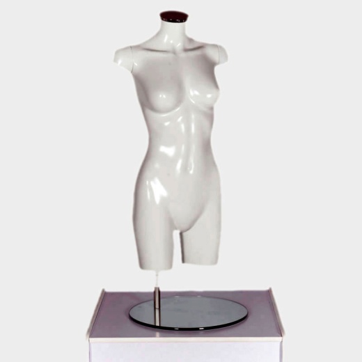 Female Torso Headless Mannequin Gloss White