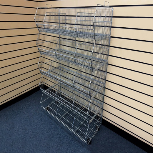 Retail Stacking Baskets With Wheels (600MM Wide X5)