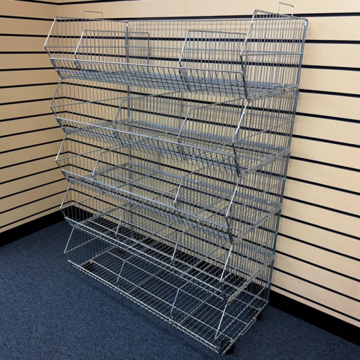 Retail Stacking Baskets With Wheels (1000MM Wide X5)