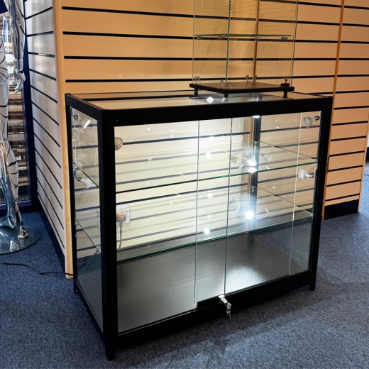  Black Aluminium & Glass Shop Display Counter