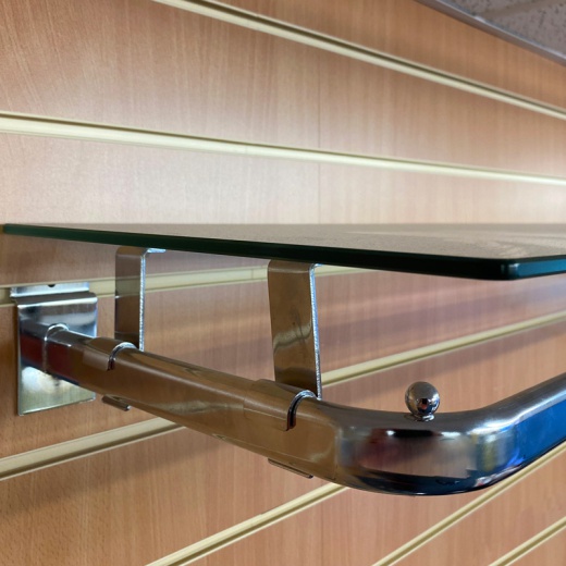 Slatwall D Rail Glass Shelf Supports (4 Pack)