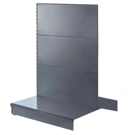 Silver Retail Gondola Shelving With 665mm x 370mm Base Shelves