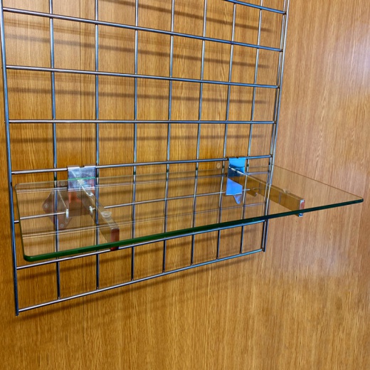 Gridwall Glass Shelves (600mm Wide)