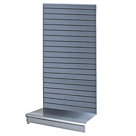 Silver Metal Slatwall Shelving Bay & 665mm x 470mm Base Shelf