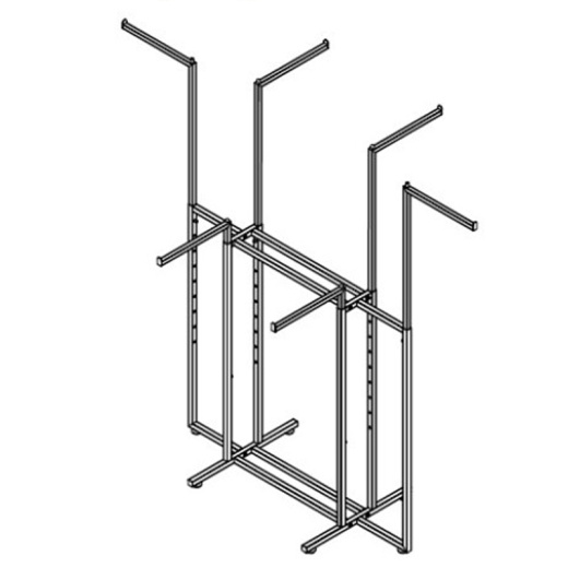 Clothes Rail Display Stand - 6 Mixed Arms